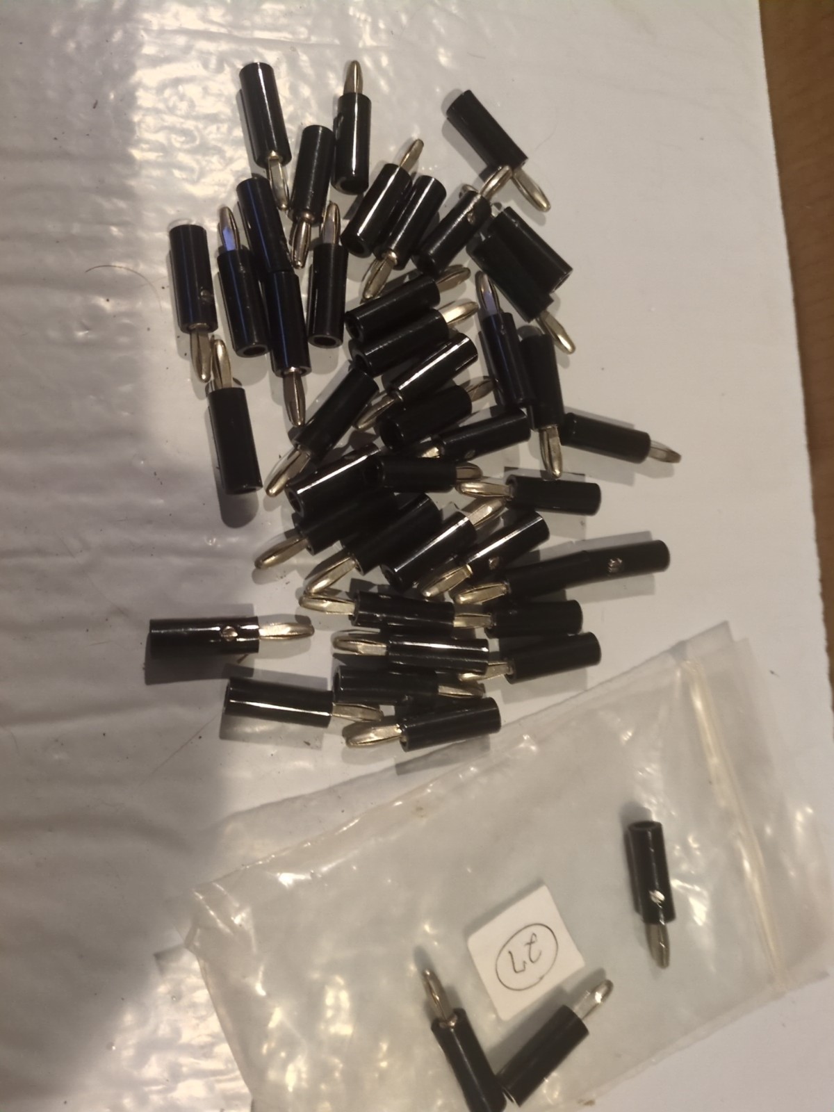 Lots of 40+ Black Male Probe Test Cable Banana Plug Multimeter Test Lead NOS New