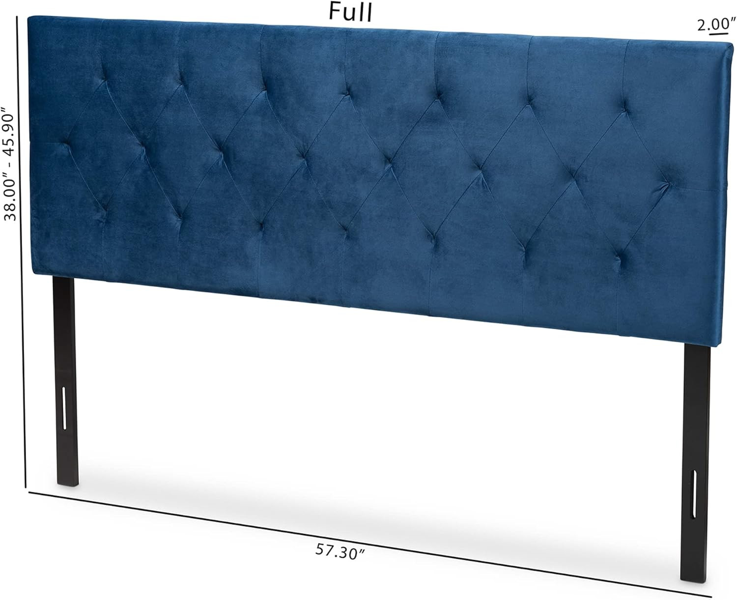 Stylish Navy Blue Velvet Full Size Headboard - Modern Design