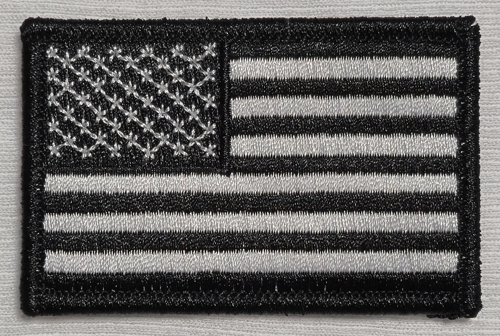 Tactical US Flag Patch: Black & White
