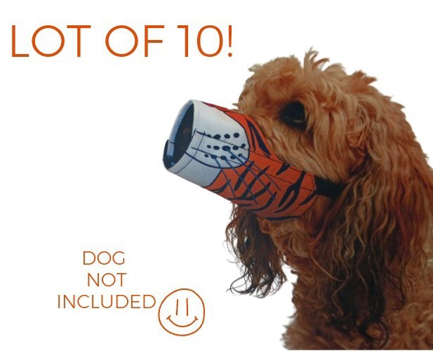 x10 Soft Muzzles Dog Halloween Costume Tiger Breathable Adjust Large 7-7.5" LOT