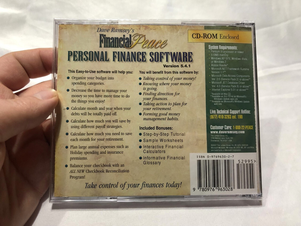 Dave Ramsey's Financial Peace Personal Finance Software CD-ROM Version 5.4.1