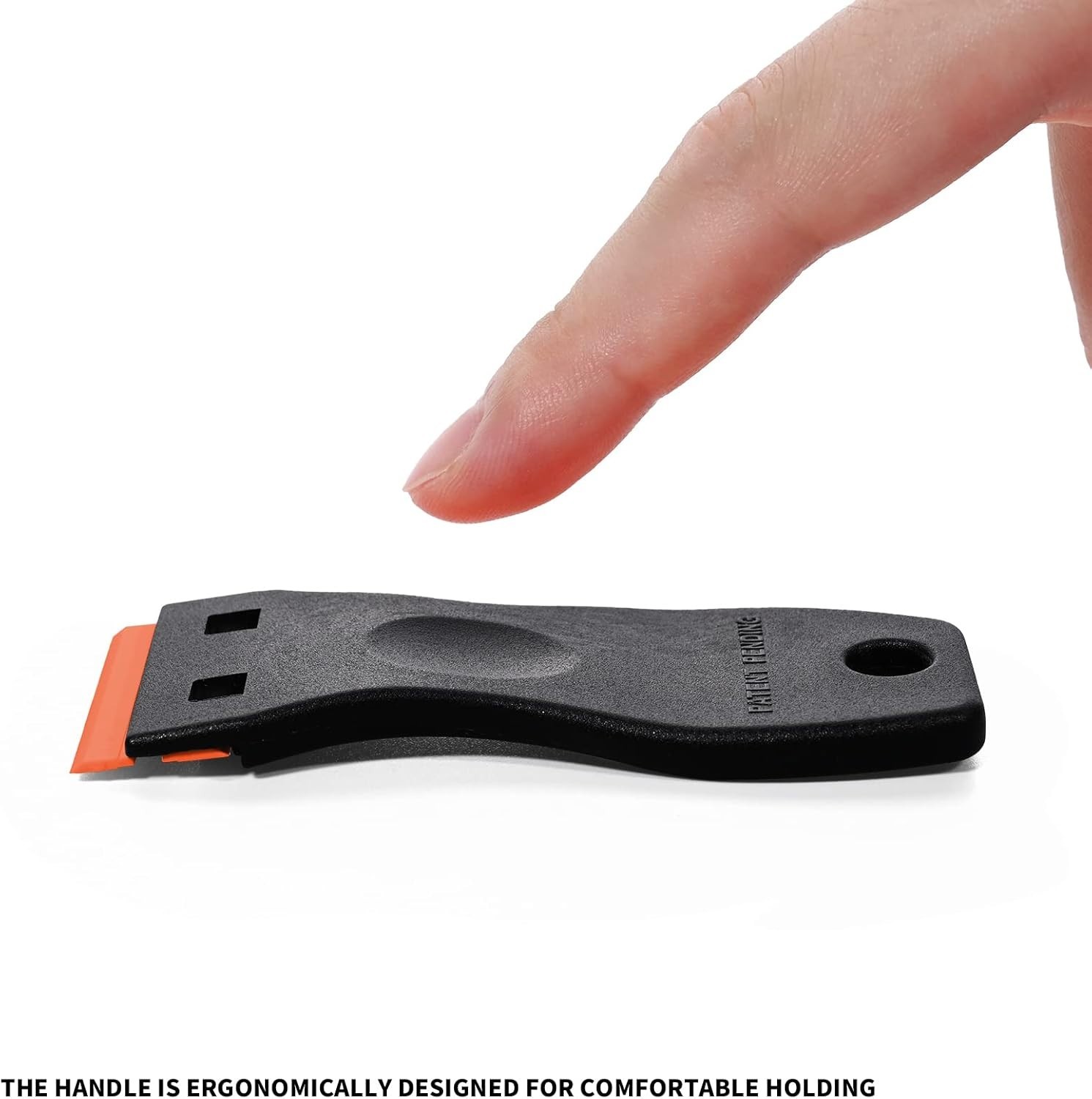 Ergonomic 1.5" Plastic Razor Scraper Tool with 10 Blades for Adhesive Removal