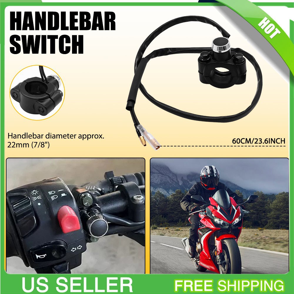 7/8" Aluminum Motorcycle Horn Switch Momentary Button Electric Power Start 12V