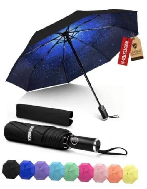 Compact Travel Umbrella, Windproof Automatic Folding UV Sun & Rain | One