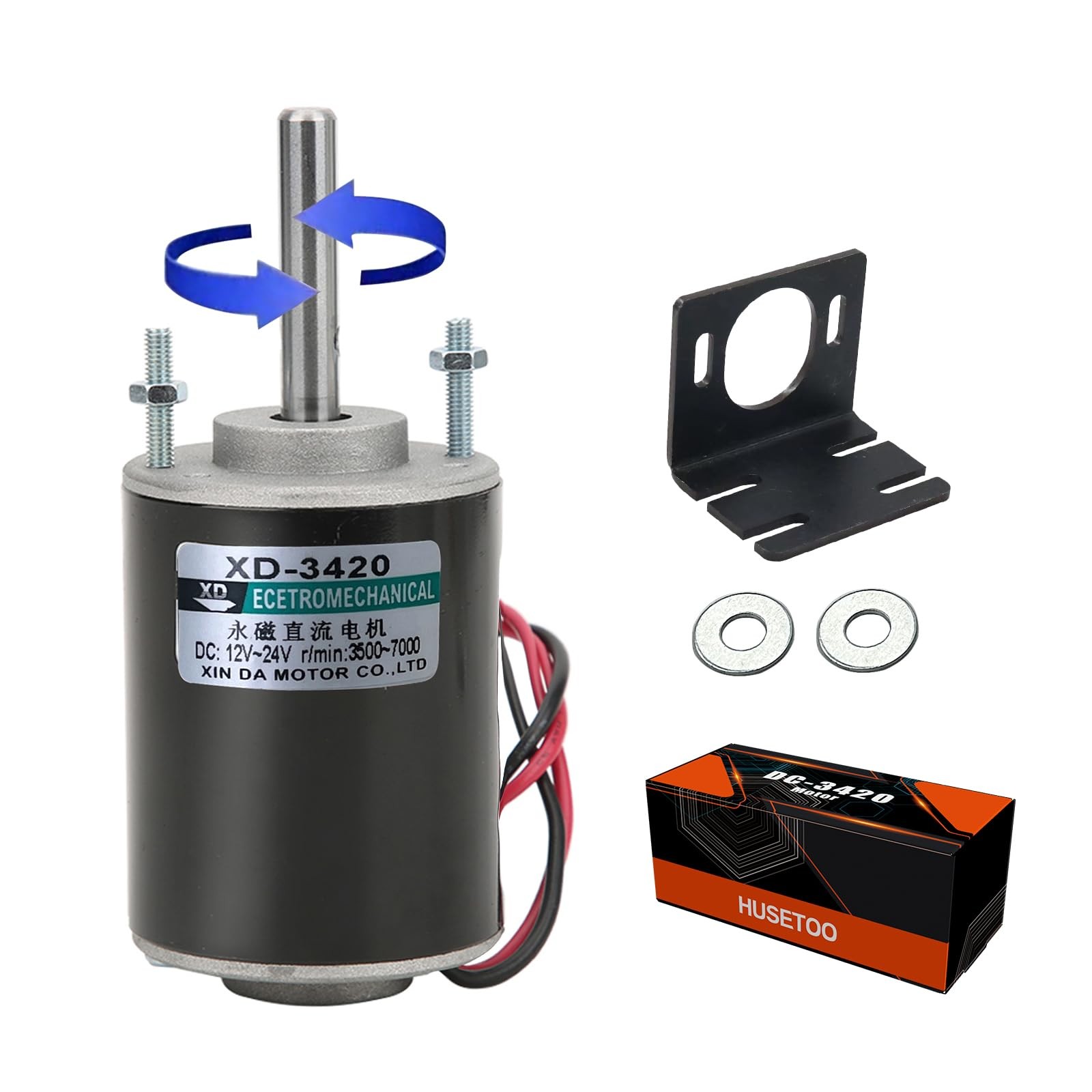 High Torque DC Motor 12 V/24 V Permanent Magnet Motor Mini DC Motor DIY Gener