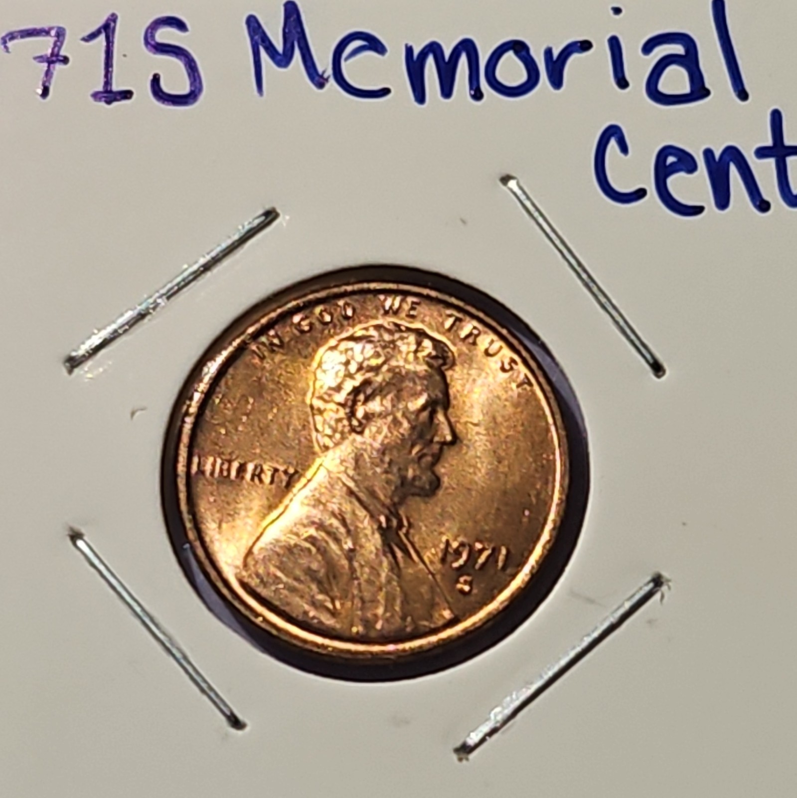 1971-S Lincoln Memorial Small Cent Business Strike RD Copper KM#201a