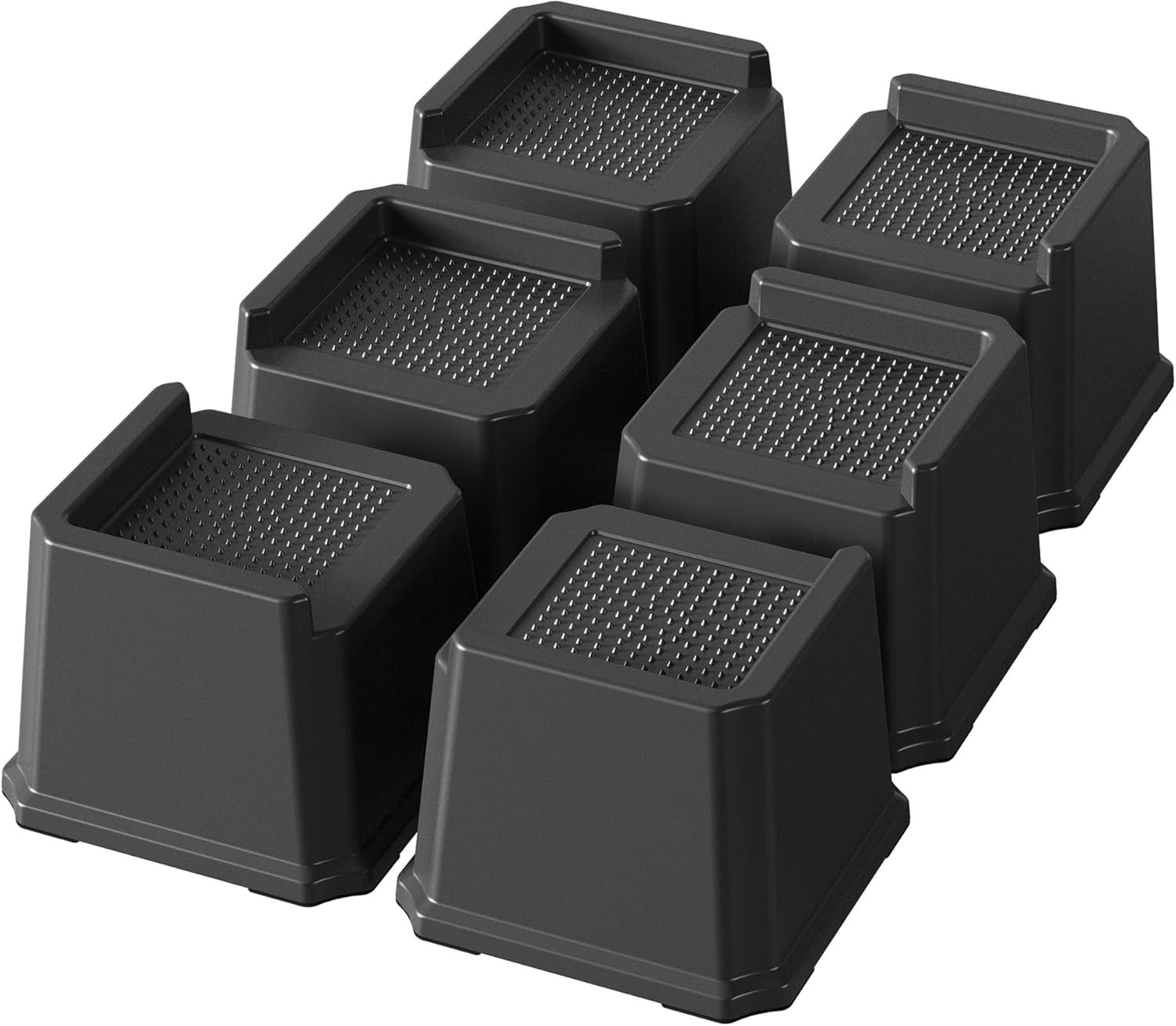 3 Inch Heavy Duty Bed Risers 6 Pack Furniture Elevators Sofa Bed Lifts 1500lb