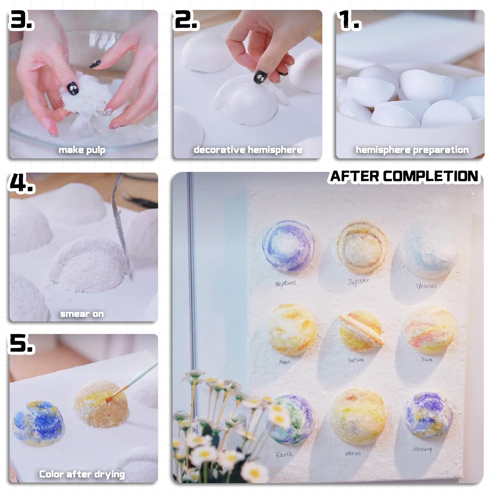 6Pc Styrofoam Balls,5 Inch DIY White Foam Balls for Crafts,Smooth Solid Foam ...
