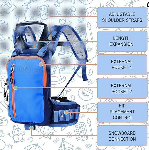 LUCKY CLOVER Ski Harness for Kids Skiing Training Equipment with Backpack