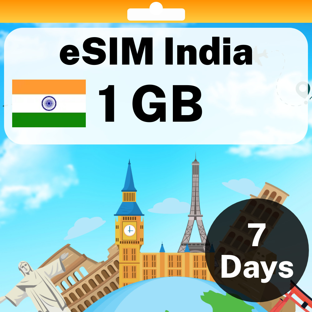eSIM India - 1 GB - 7 Days - Travel eSIM | QR code activation