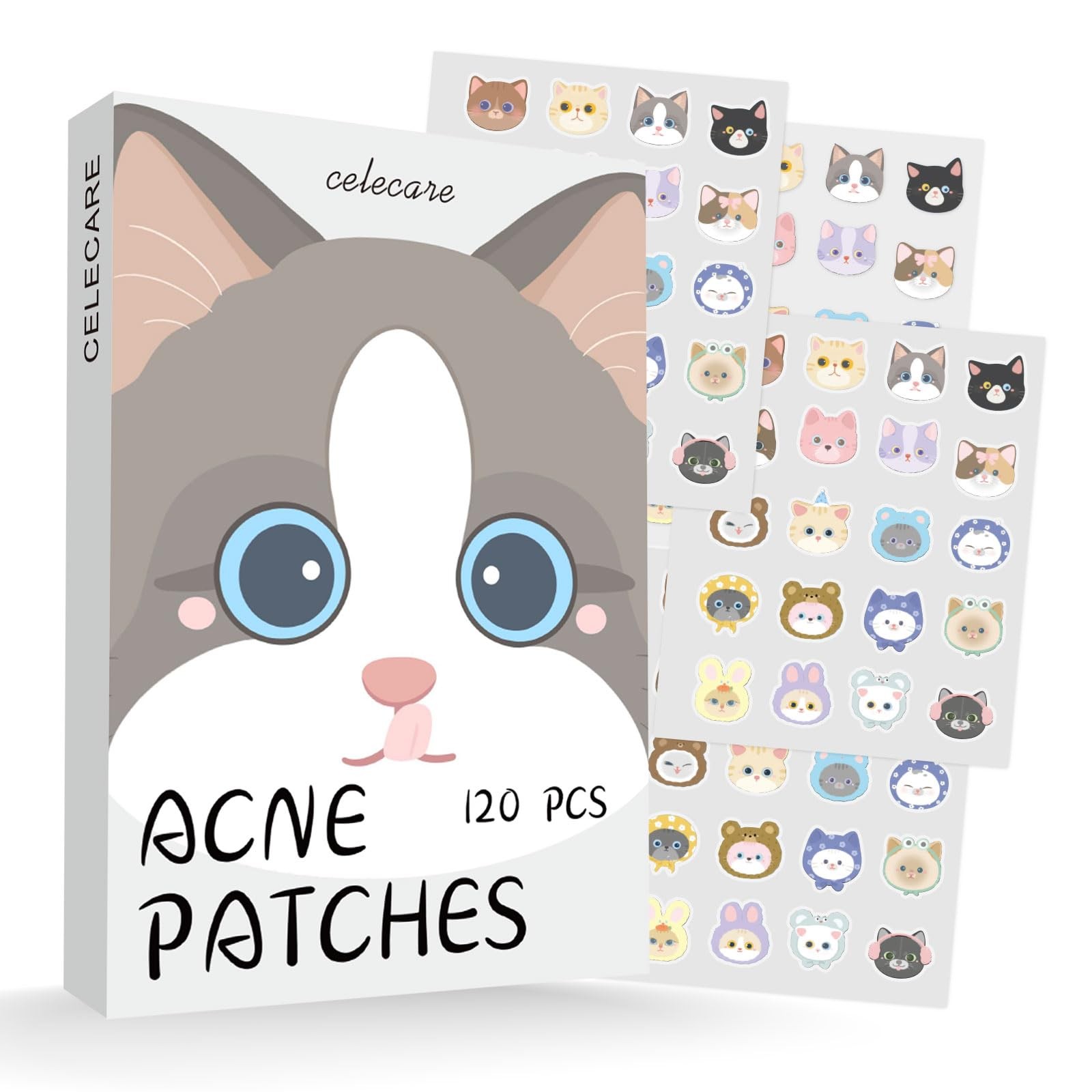 CELECARE Cat Pimple Patches,Cute Patches,Acne 1 Count (Pack of 120)