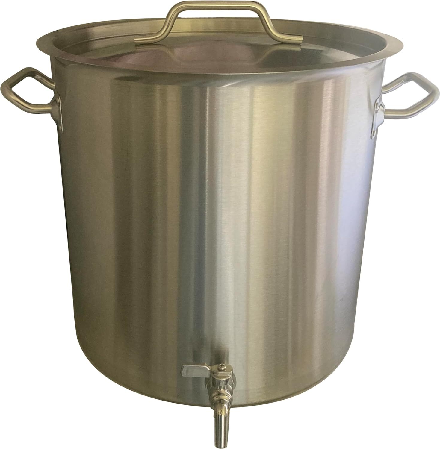 Stainless Steel Brewing Stock Pot + Spigot Spout: Heavy-Duty