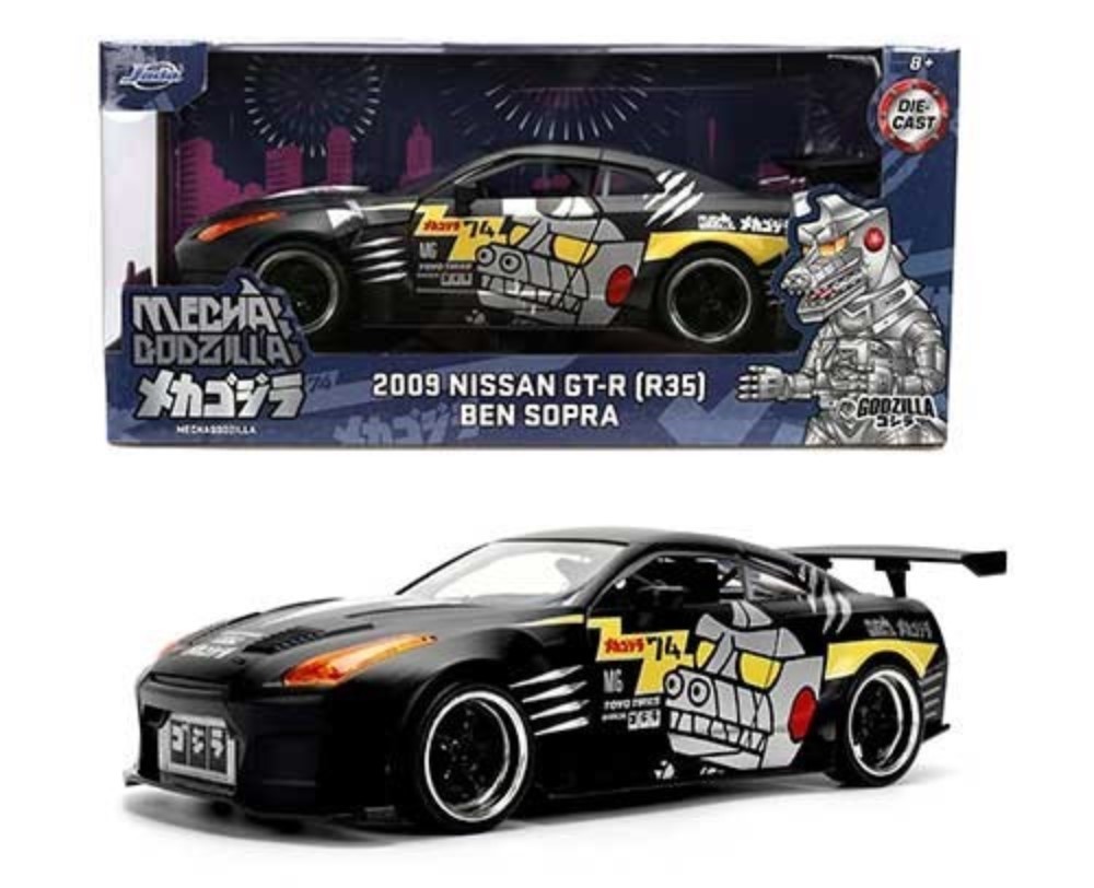 Jada 1:24 Hollywood Rider 2009 Nissan GT-R R35 Ben Sopra Diecast 36707 Godzilla