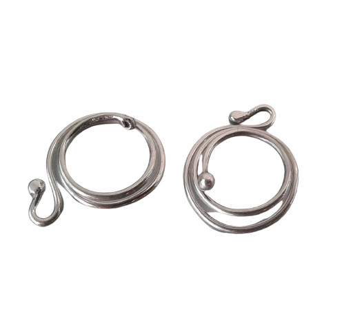 Sterling Silver Spiral Nipple Rings Pair | Non-Piercing Adjustable | Handmade
