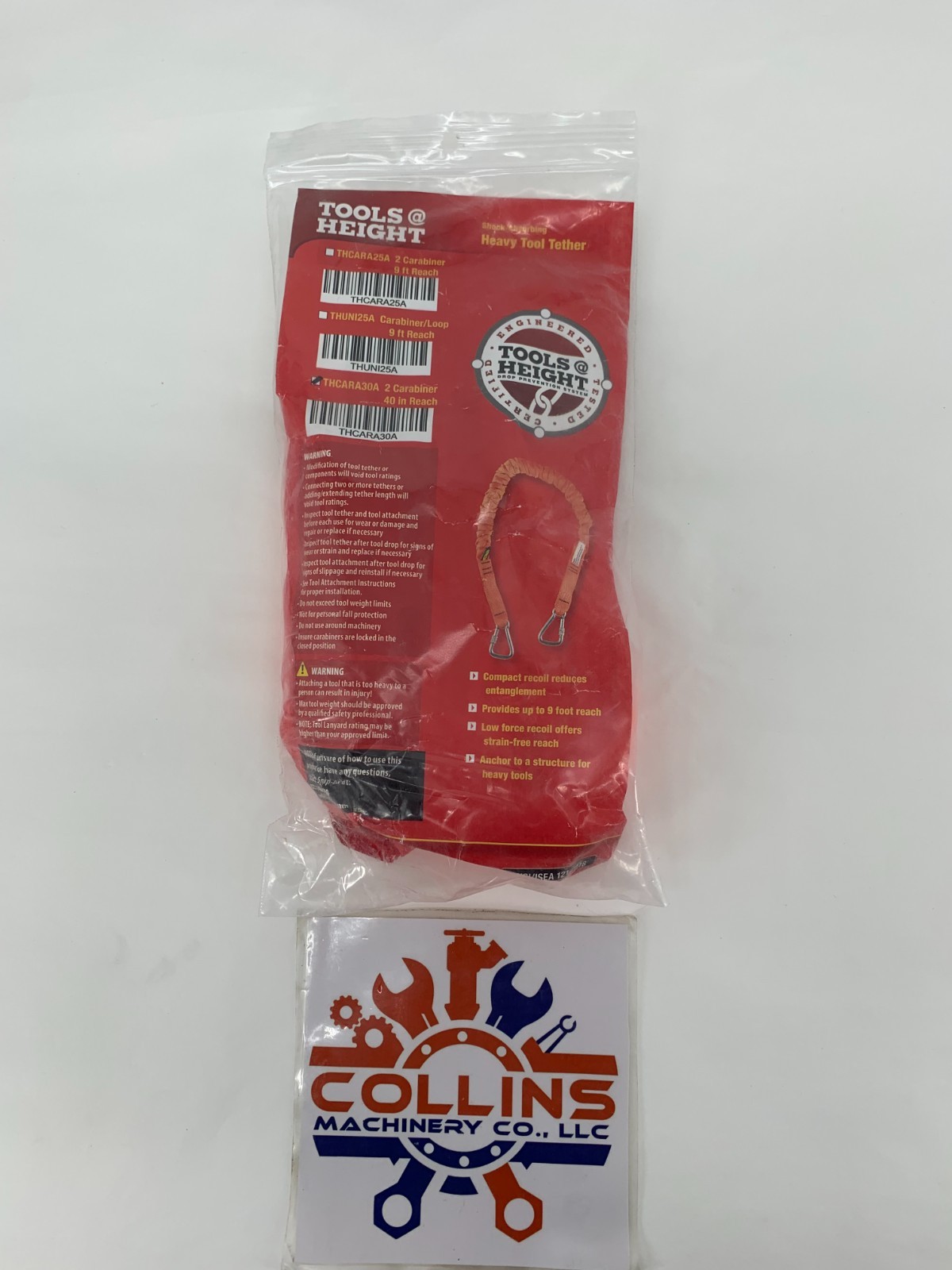 Tools@Height THCARA30A 30LB Heavy Tool Tether Lanyard 2 Carabiner 40" Reach