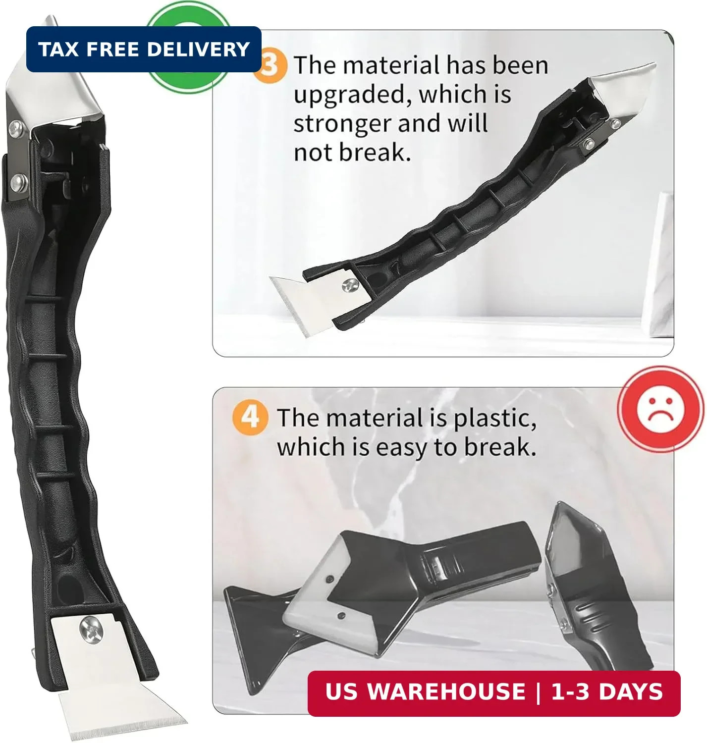 Caulking Tool Kit with Caulk Remover & Putty Knife Scraper | Multifunctional Cau