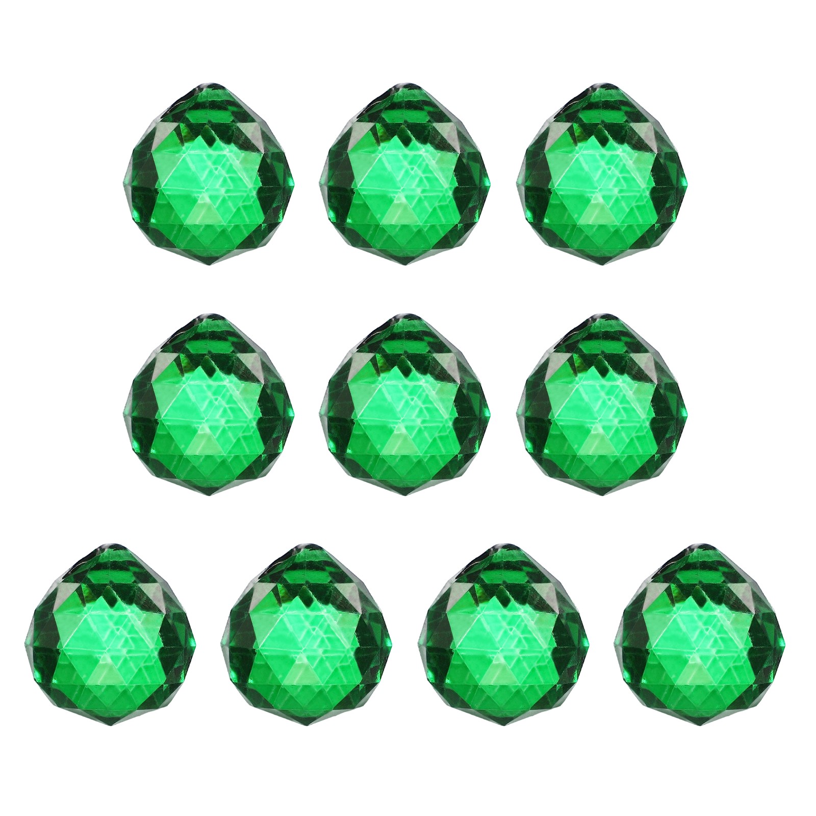 10 Pack 33mm / 1.3Inch Crystal Ball Prisms, Green