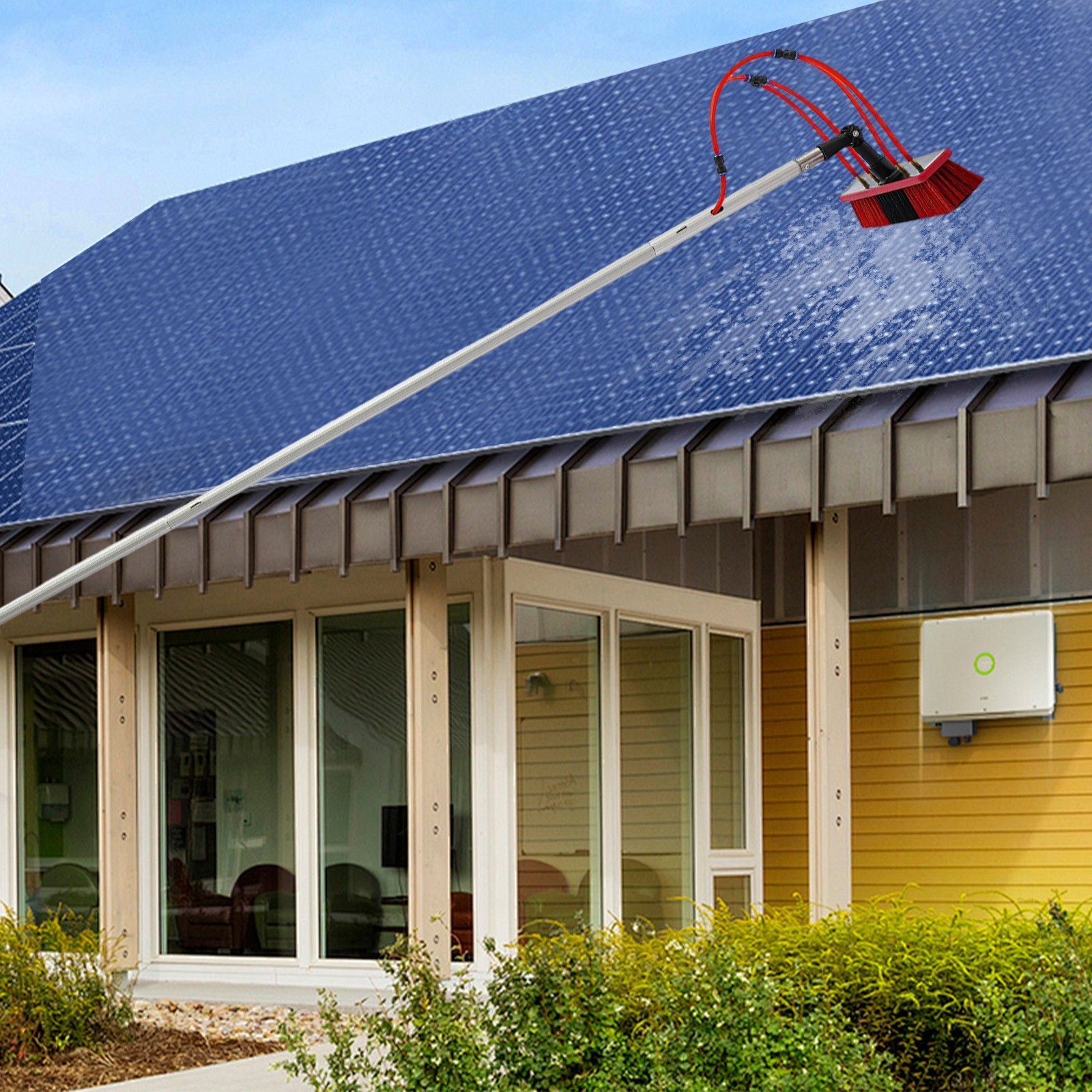 Outdoor Solar Panel Cleaning Brush Kit Window Cleaning Water-Fed Rod Kit