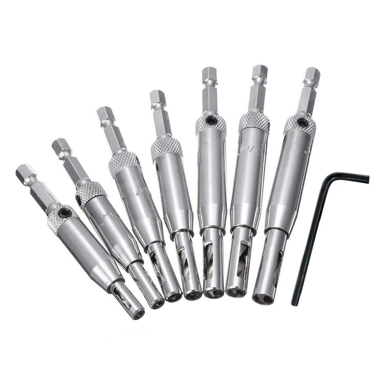 5mm, 13/64in New Durable Self Centering Hinge Hardware Drill Bit Set Kit