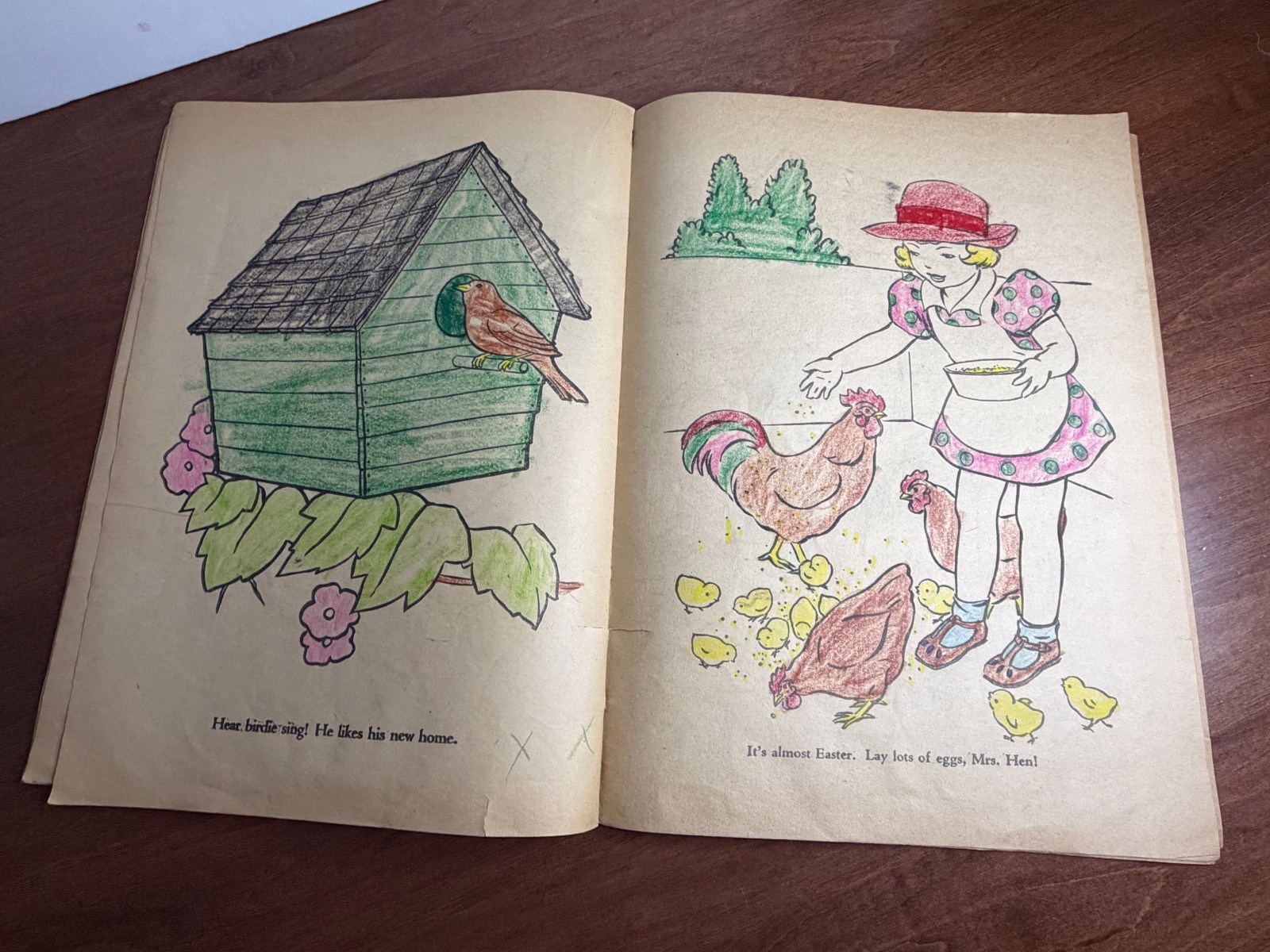 1960's Large Wise Owl Coloring book. (Q)