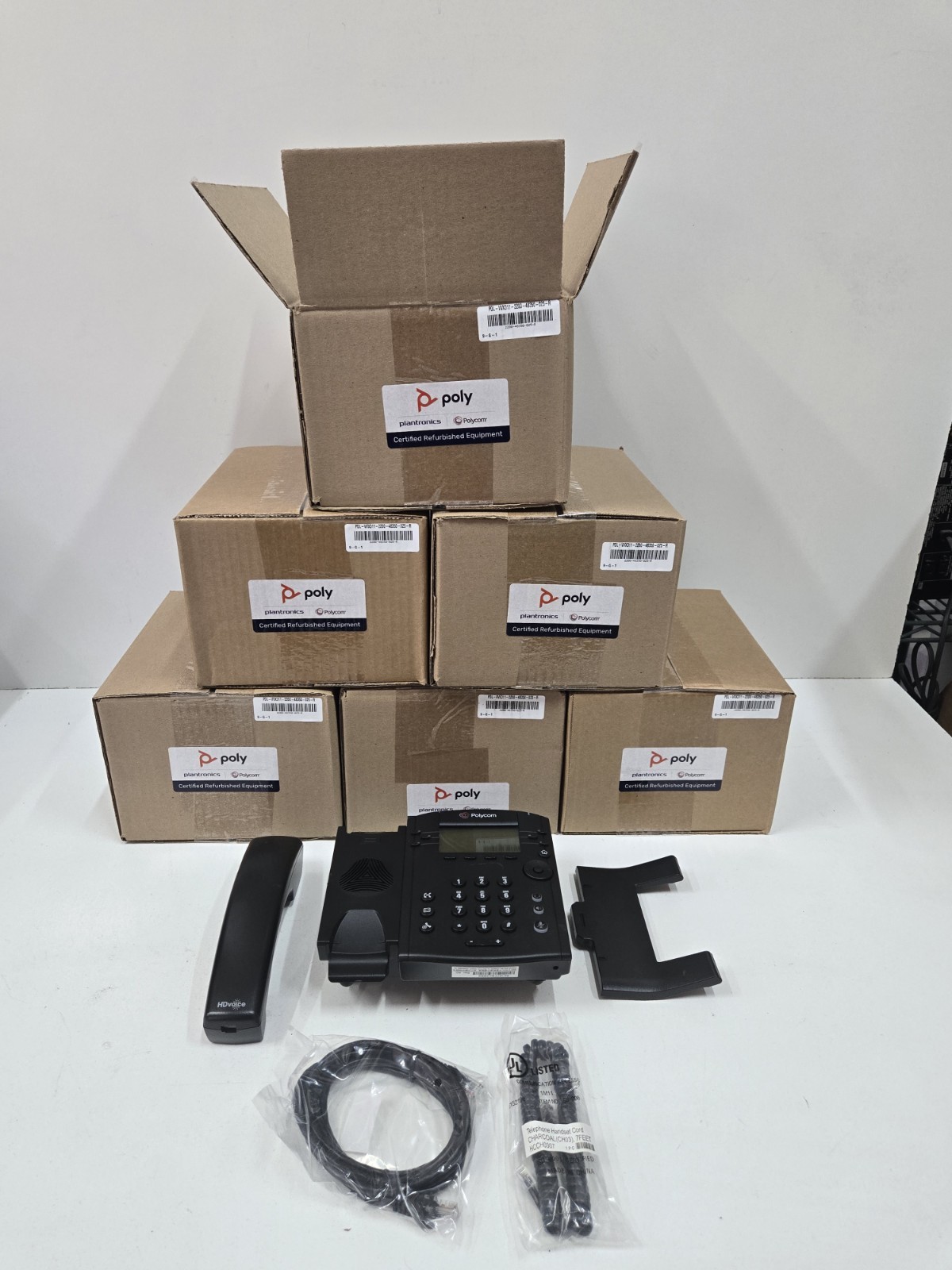 Lot of 6 Polycom VVX 311 VoIP Phone Black (2200-48350-025)