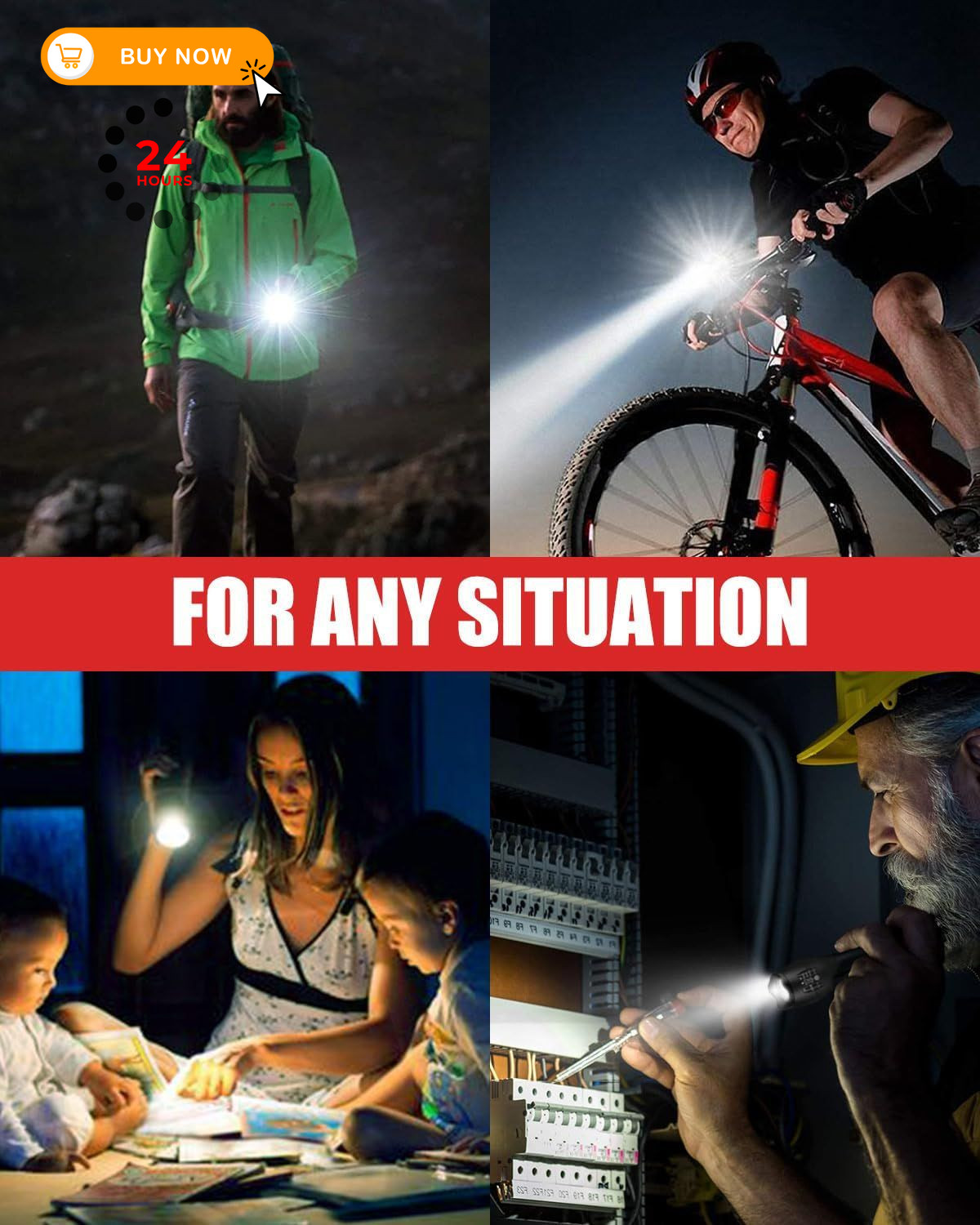 Victoper LED Flashlight 2 Pack, Bright Tactical Torch High 2 PACK, Black