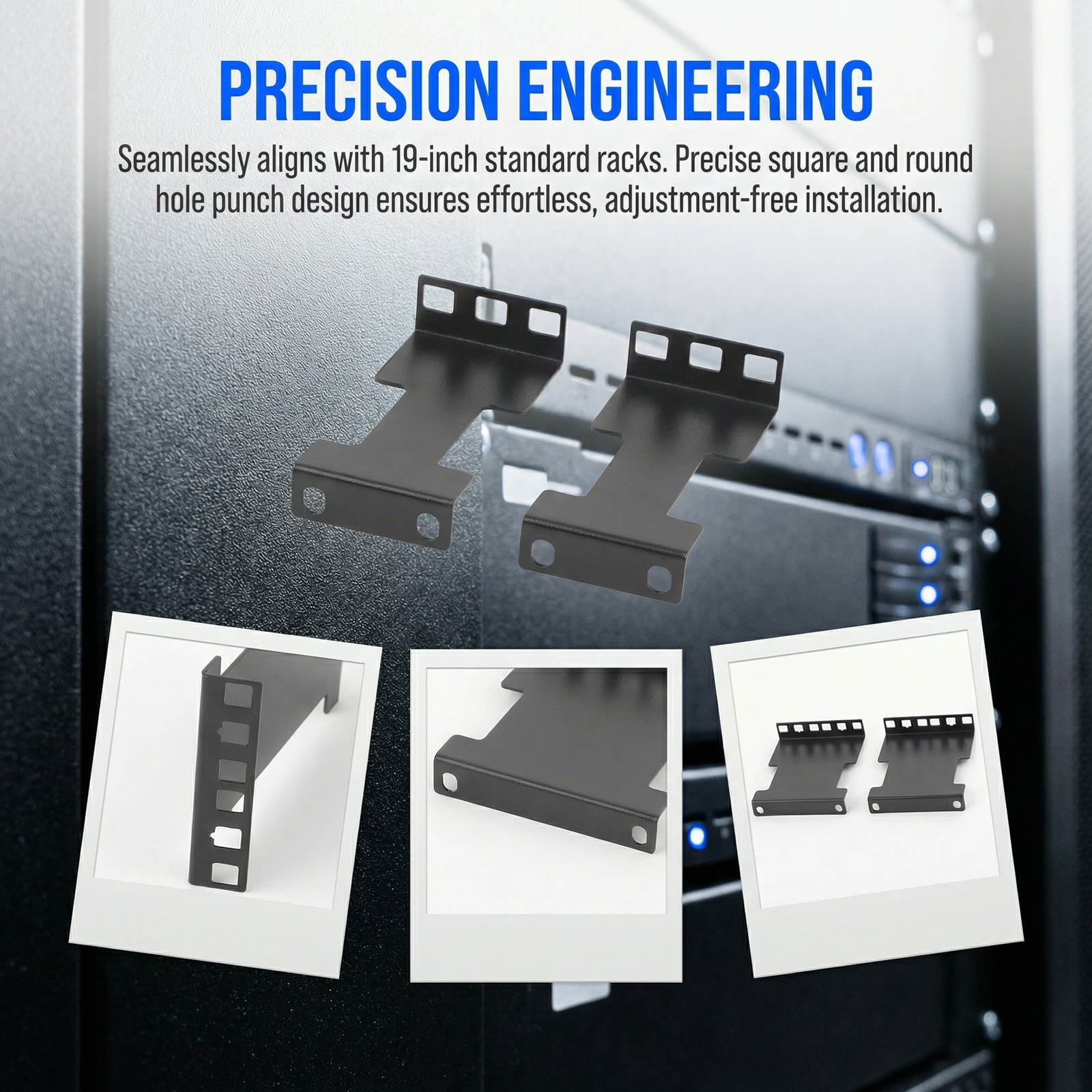 1U/2U Server Rack Depth Extender Recessed Rack Mount Adapter Kit