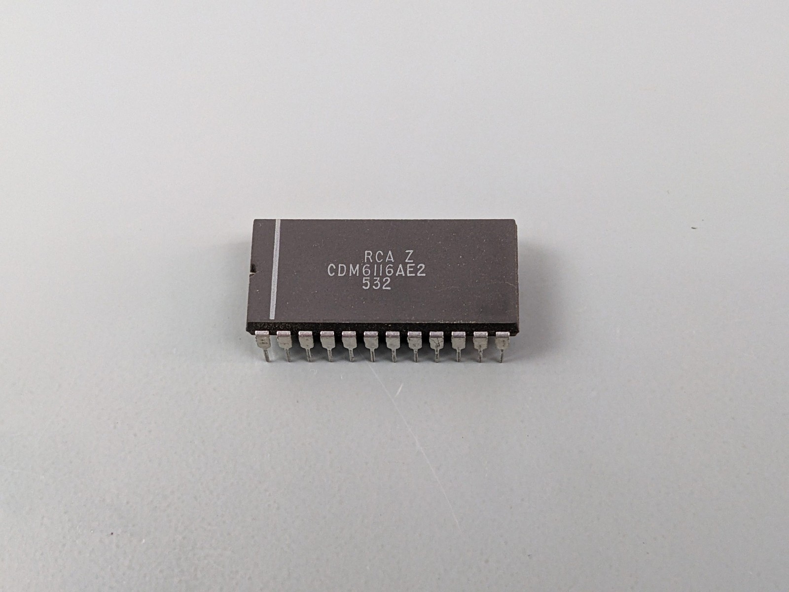 (2) RCA CDM6116AE2 SRAM ICs, 2K x 8bit