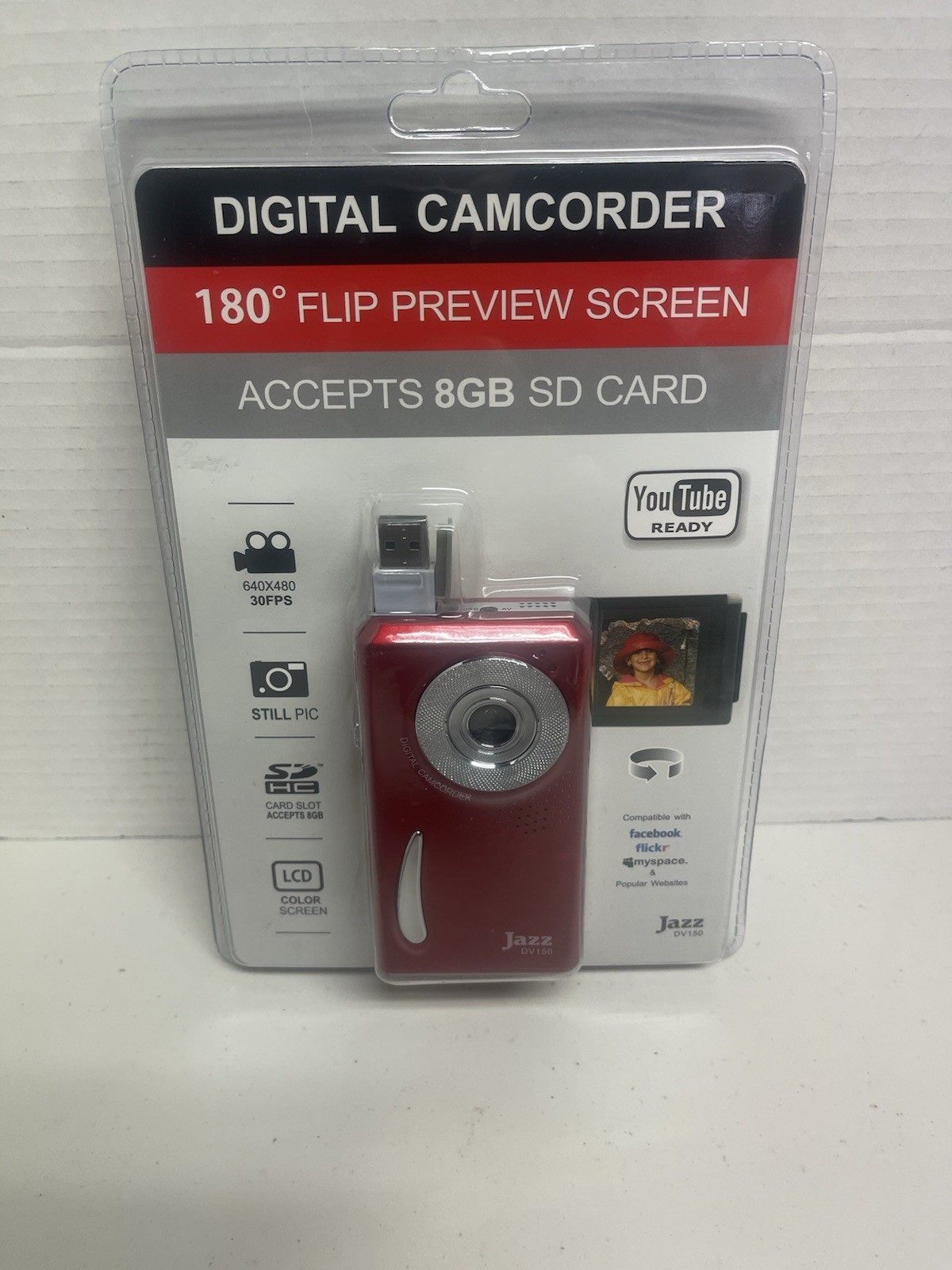 Jazz DV150 Digital Camcorder 2009 Video Recorder Camcorder USB Flip Screen NWT