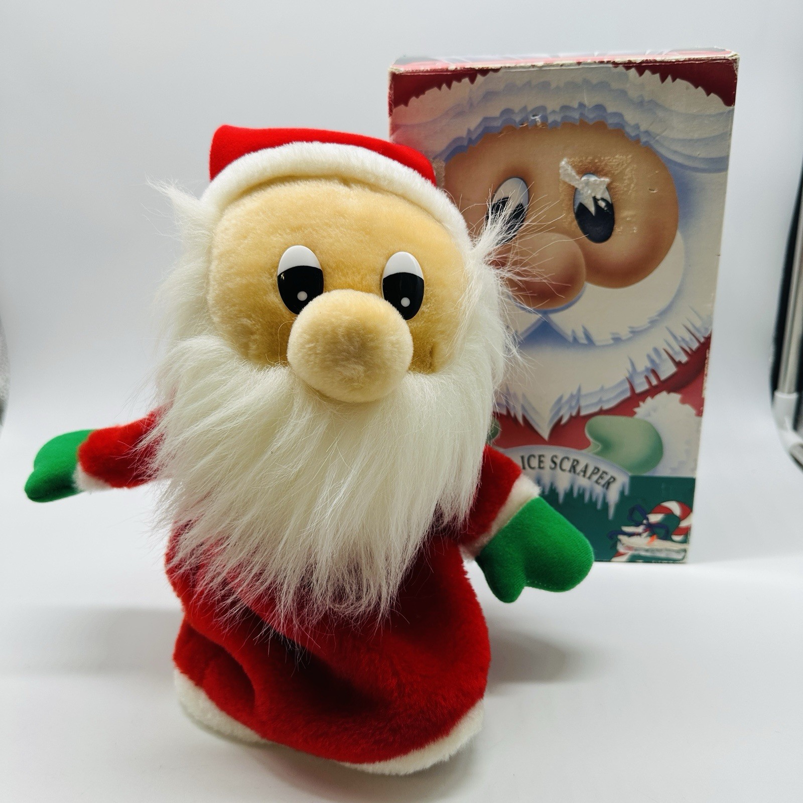 1992 Swank Santa Windshield Ice Scraper Glove Vintage with Box Auto Mitt