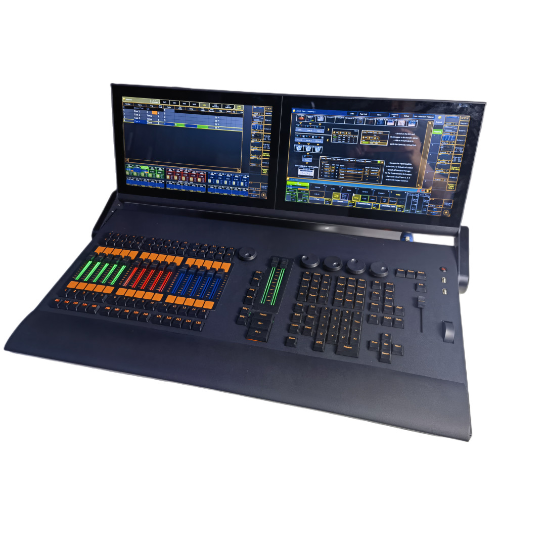 folding display T2 DMX controller RGB led motorized fader light console  +case