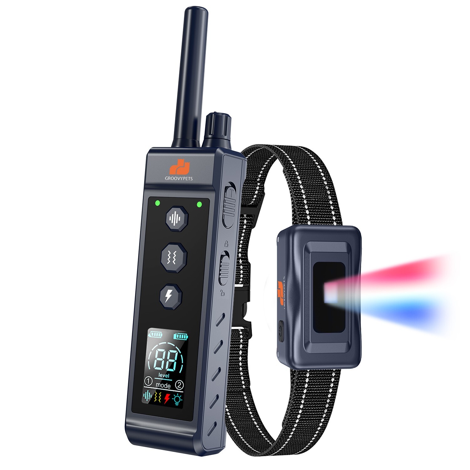 GROOVYPETS 1400 Yard Remote Dog Training Shock Collar  Rechargeable Waterproof