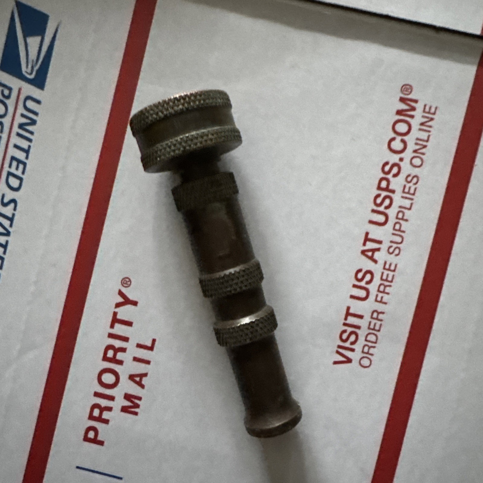 Heavy-Duty All-Brass Multi-Pattern Garden Hose Spray Nozzle W/ Knurled Grip 4"L