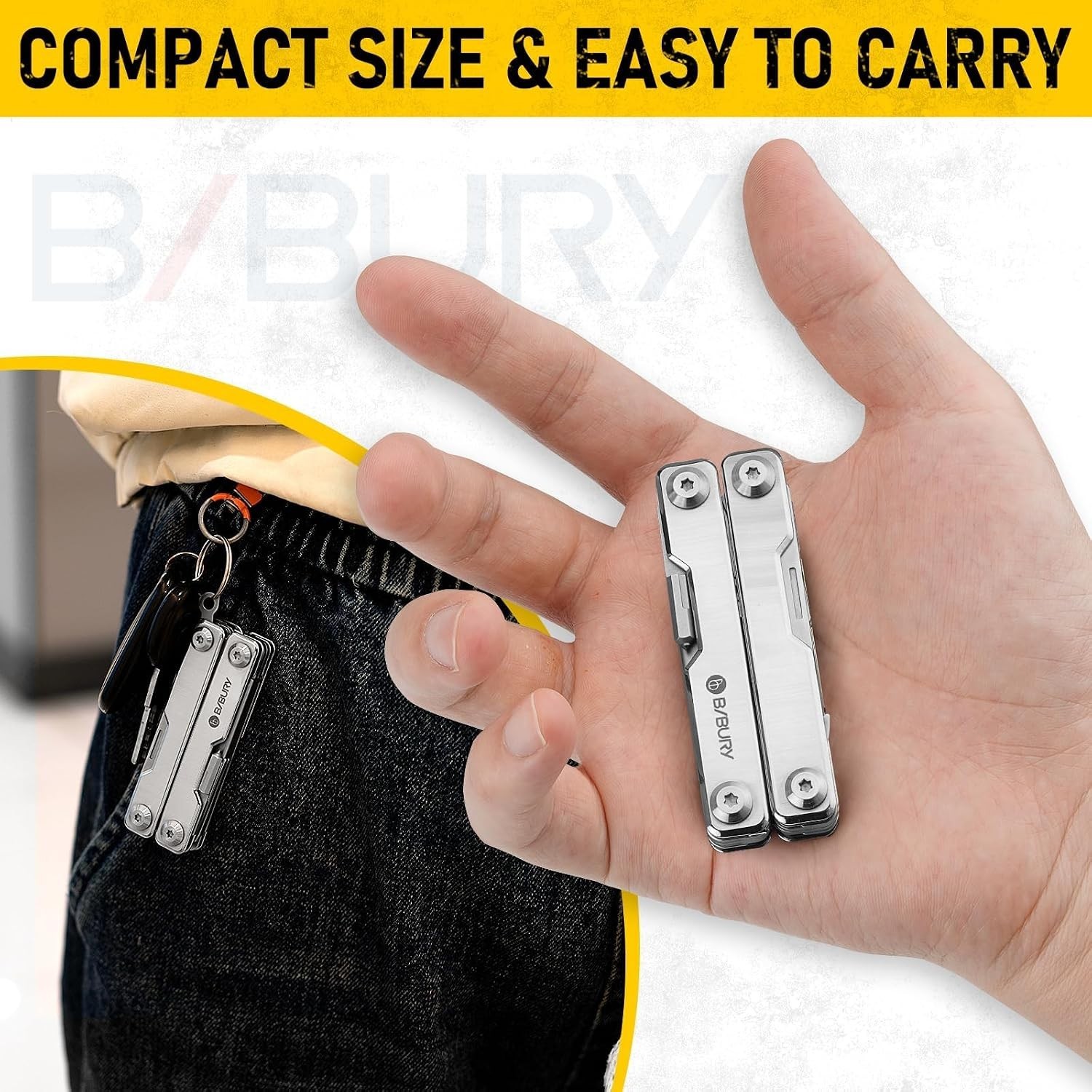 Folding Pocket Multitool EDC Knife Scissors Tweezers w/ Replaceable Craft Blades