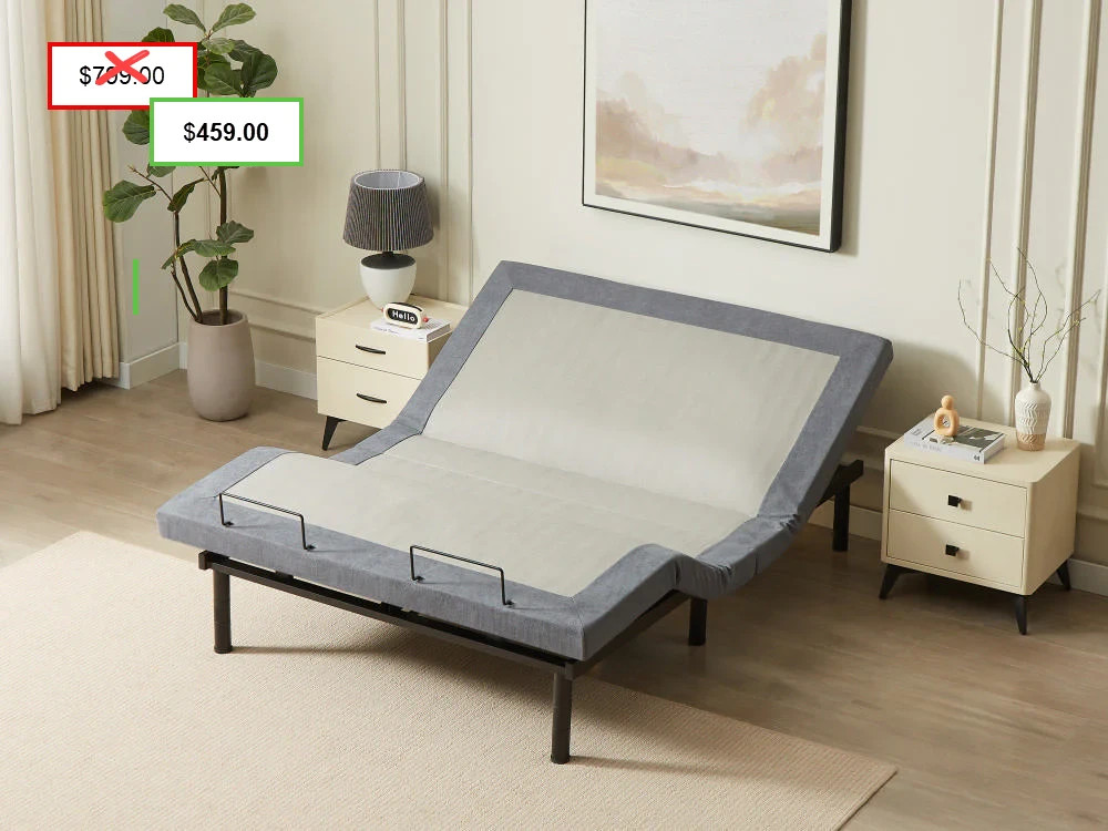 SmartFlex SF500 Remote Control Ergonomic Adjustable Bed Frame - FREE SHIPPING.