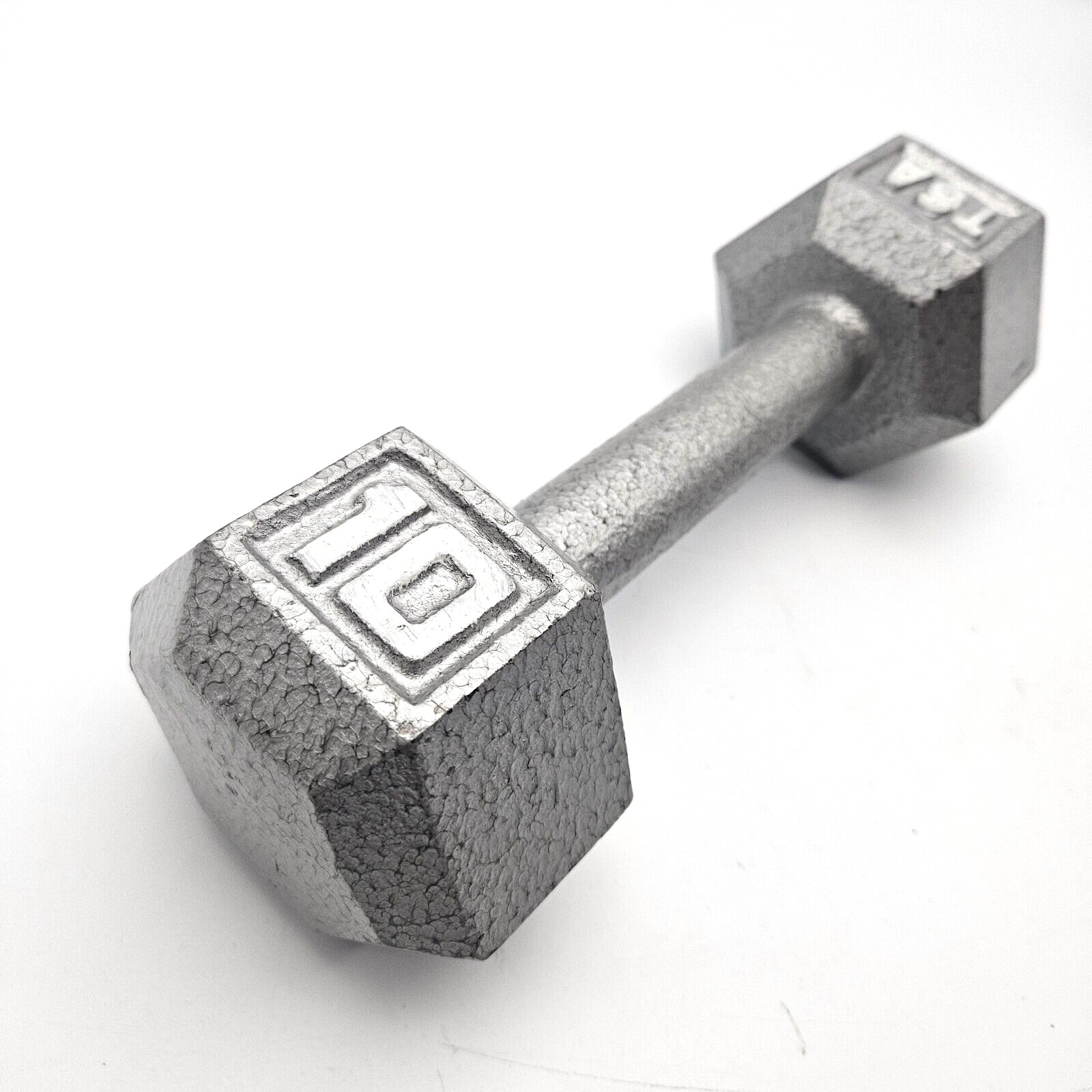 TSA 10 lb Cast Iron Hex Dumbbell - Durable Non-Roll Design for Strength Training