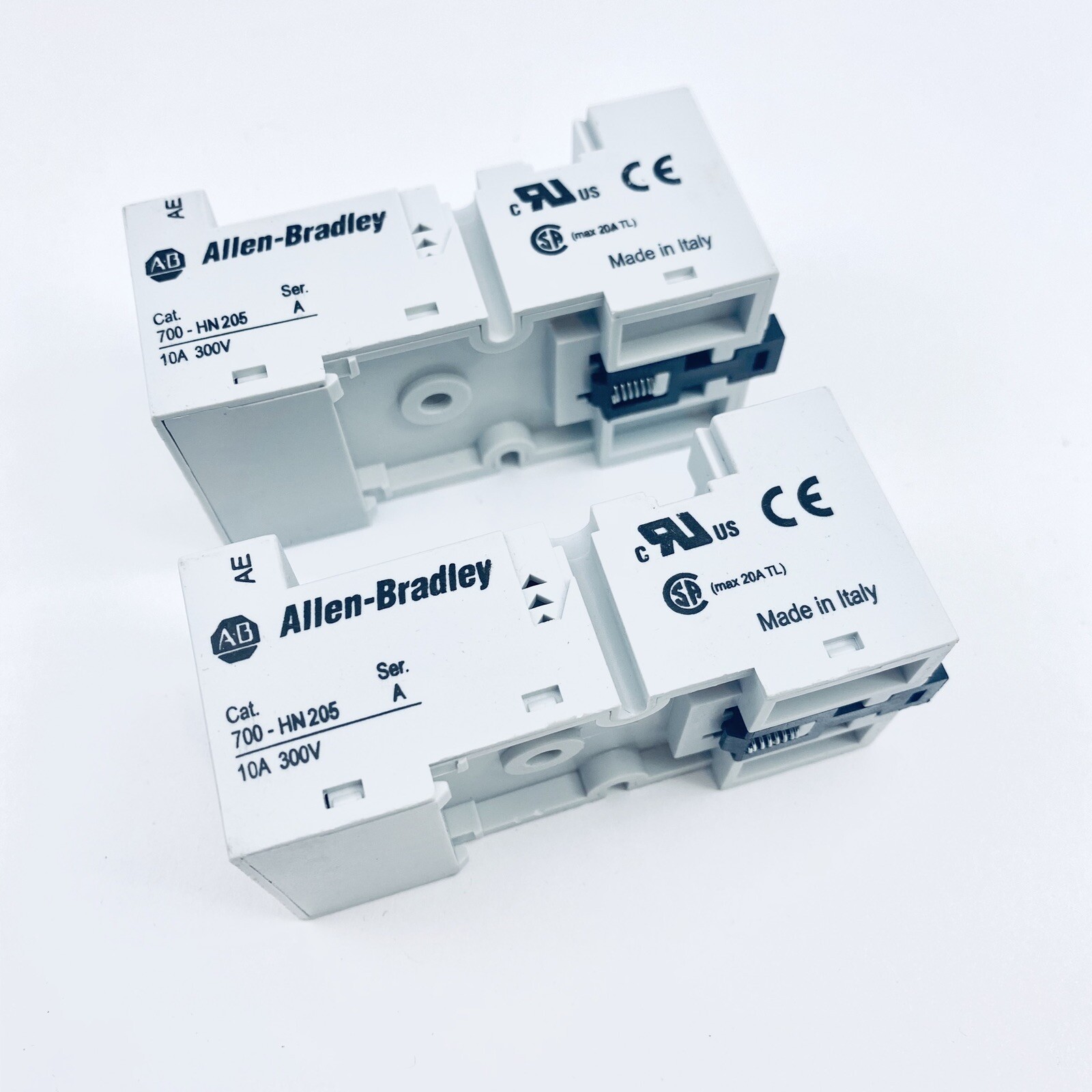 LOT OF 2 ALLEN BRADLEY 700-HN205 SERIES A 11 PIN RELAY SOCKET 10AMP, 300V