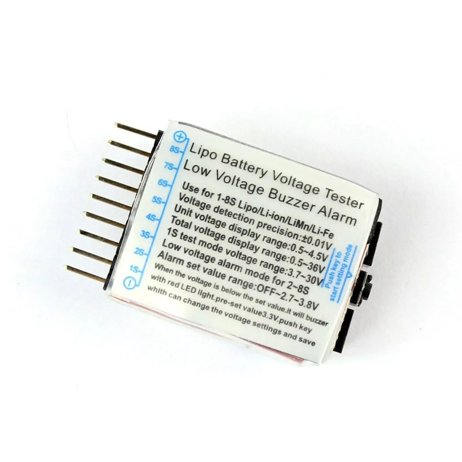 2X Lipo Battery Low Voltage RC Alarm 1S-8S Buzzer Indicator Tester Checker LED