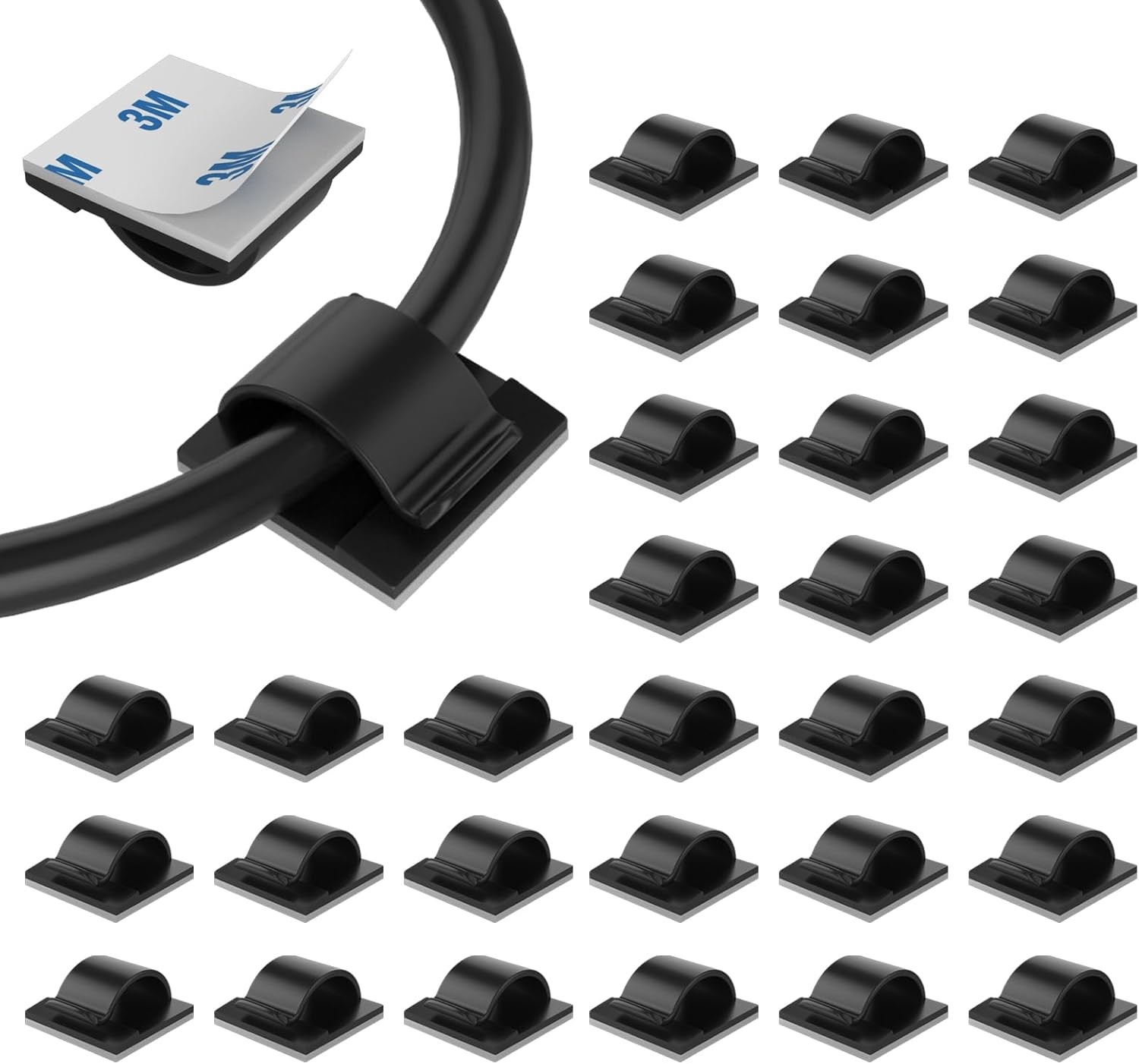 30 Pieces Adhesive Cable Clips Wire Clips Cable Wire Management Wire Cable