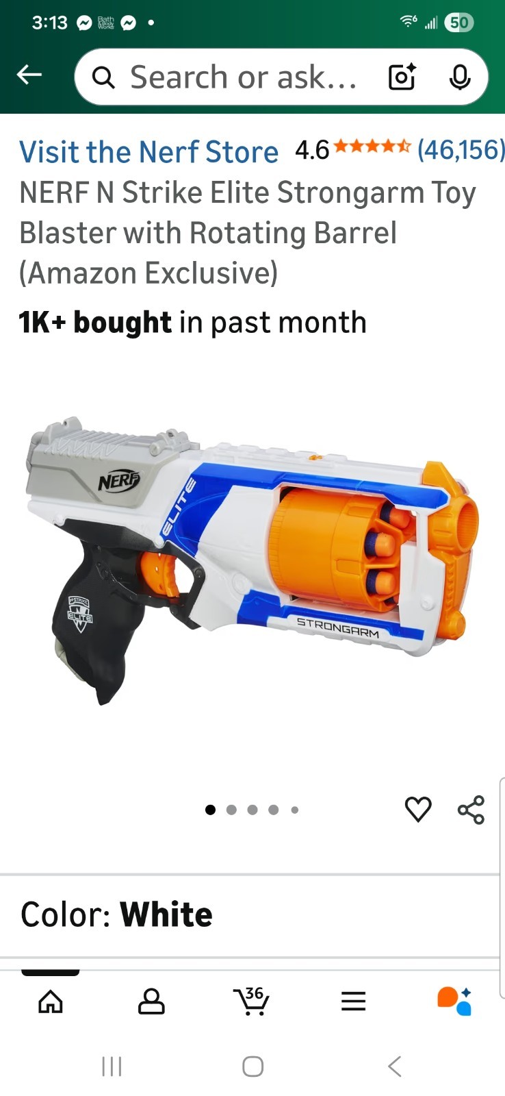 Nerf N-Strike Elite Strongarm Blaster With 6 Darts