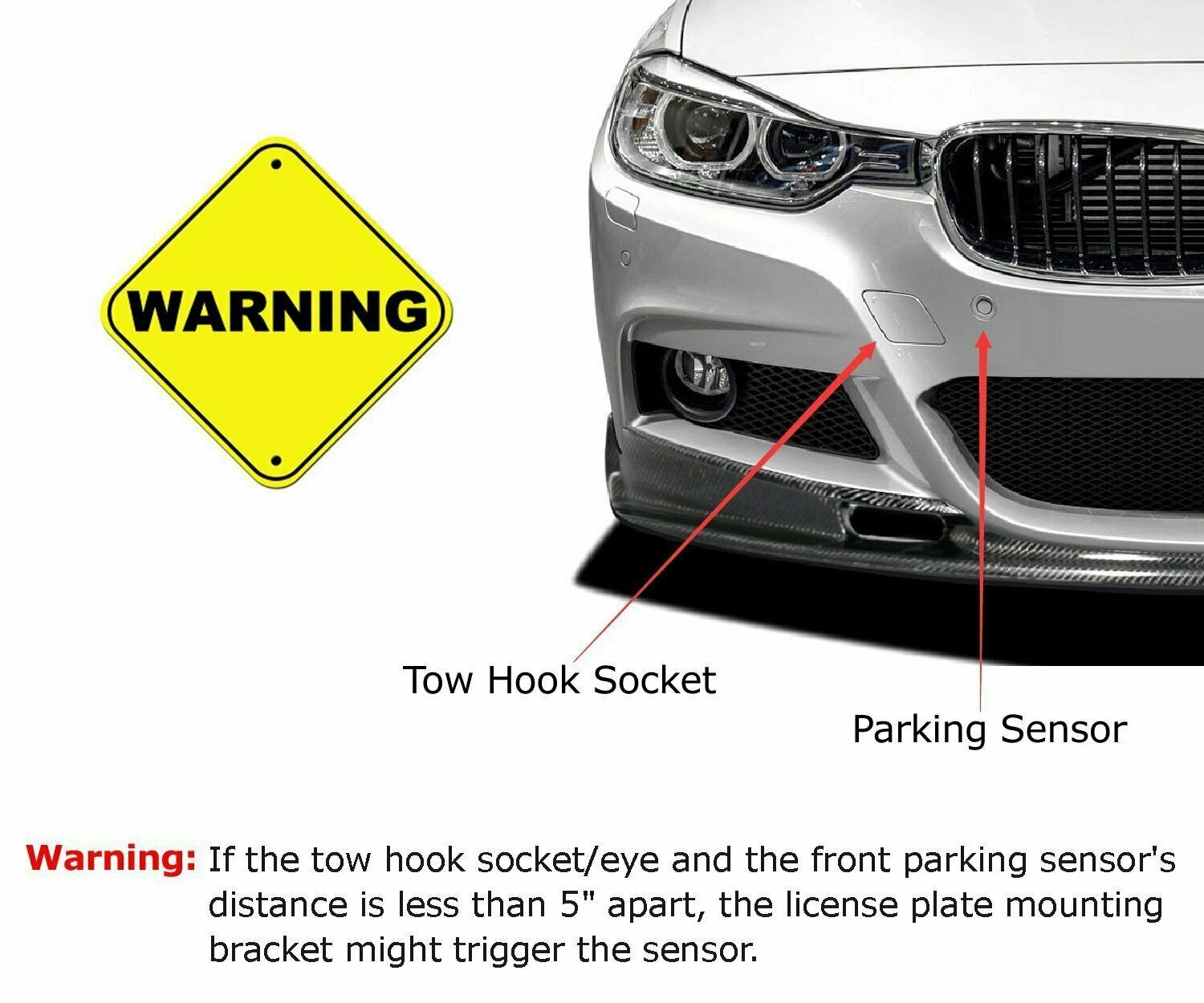 Front Bumper Tow Hook License Plate Mounting Bracket Holder For Cadillac CTS