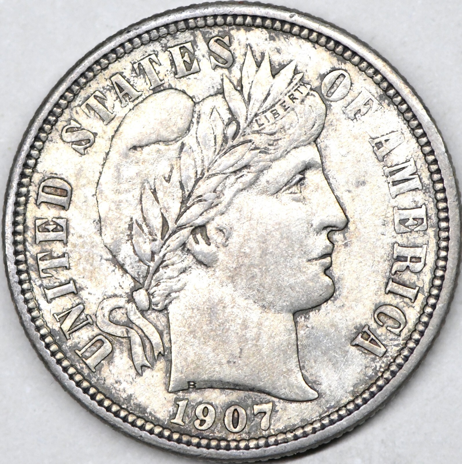 1907 barber dime uncirculated