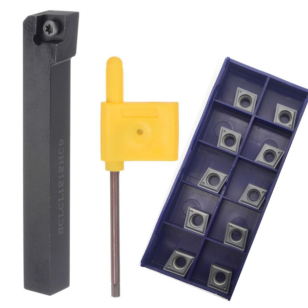 SCLCL1212H09 12*100mm CNC External Turning Holder + 10Pcs CCMT09T304  Inserts