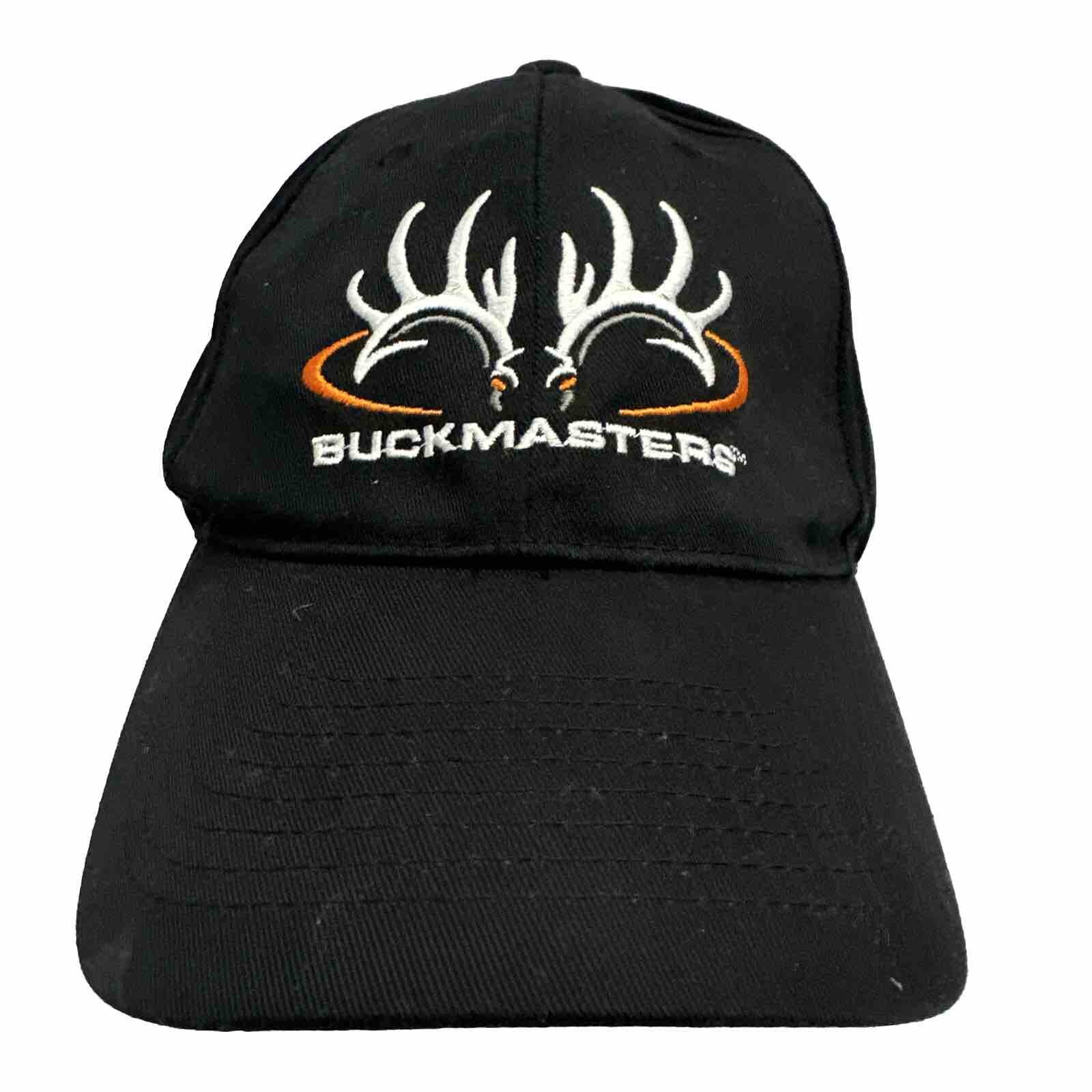 Buckmasters Black Hat Cap w Antlers on Front NAPA Know How Hook Loop EUC