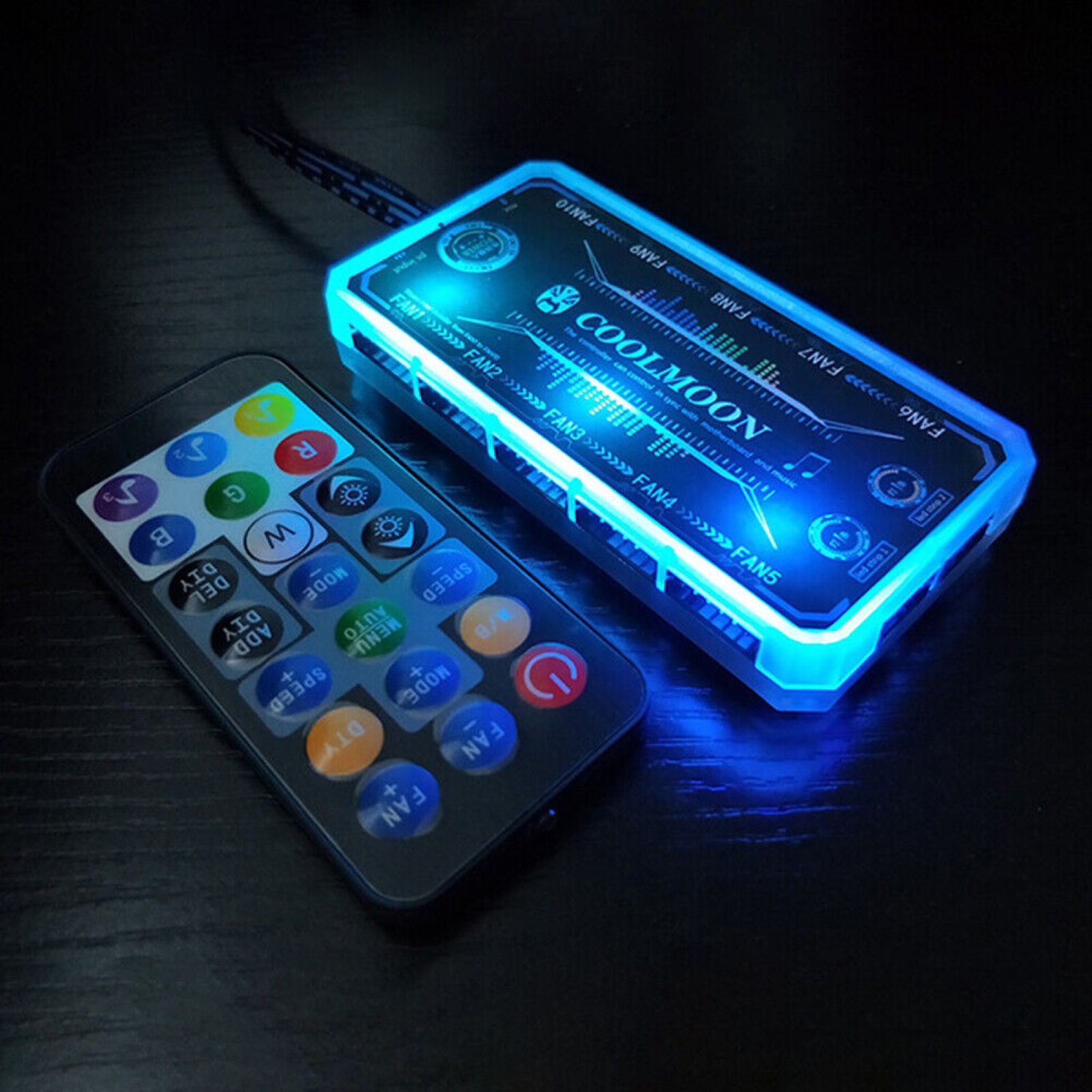 Cooling Fan Hub RGB Fan ARGB Controller Remote Control Computer Case Adapter j