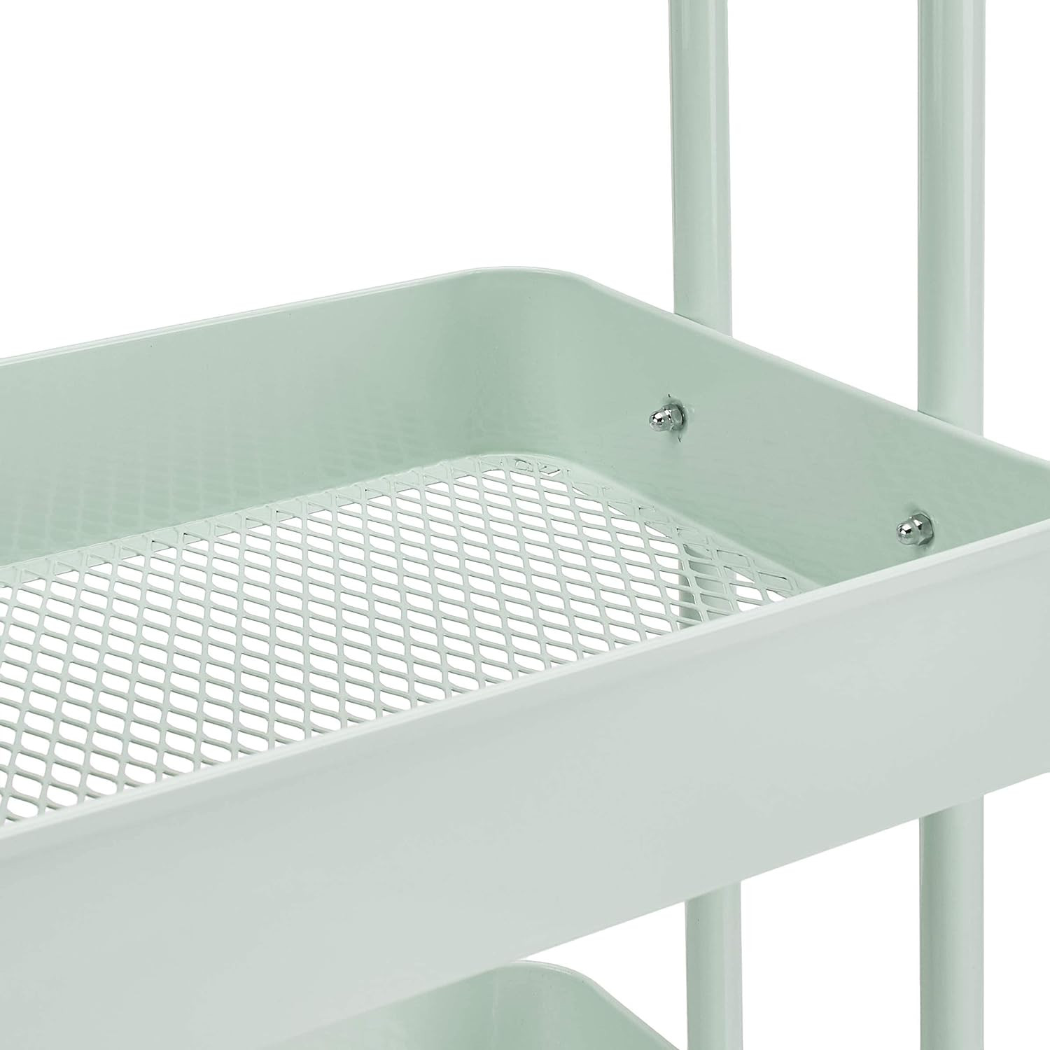 Basics 3-Tier Metal Rolling Utility or Kitchen Cart - Mint Green