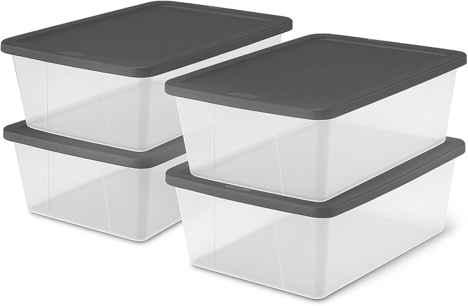 10-Pack Snaplock Small Clear Plastic Storage Organizer Bins w/Lids 6 Quart Blue