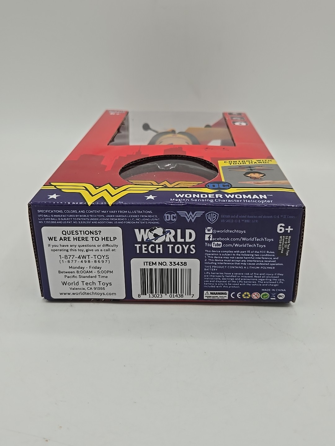 DC Wonder Woman 3.5 Inch Flying Character UFO Helicopter NEW IN BOX