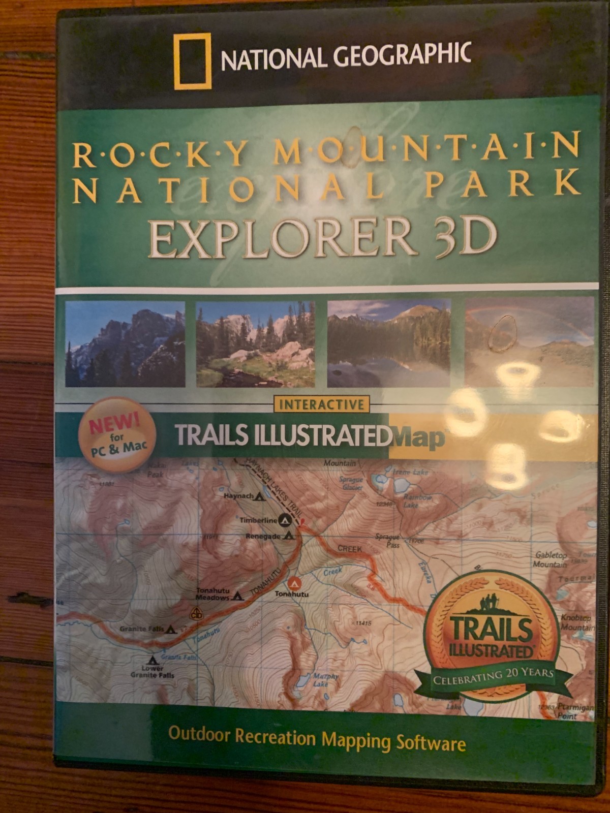 national geographic rocky mountain national park 3D interactive trails map- DVD