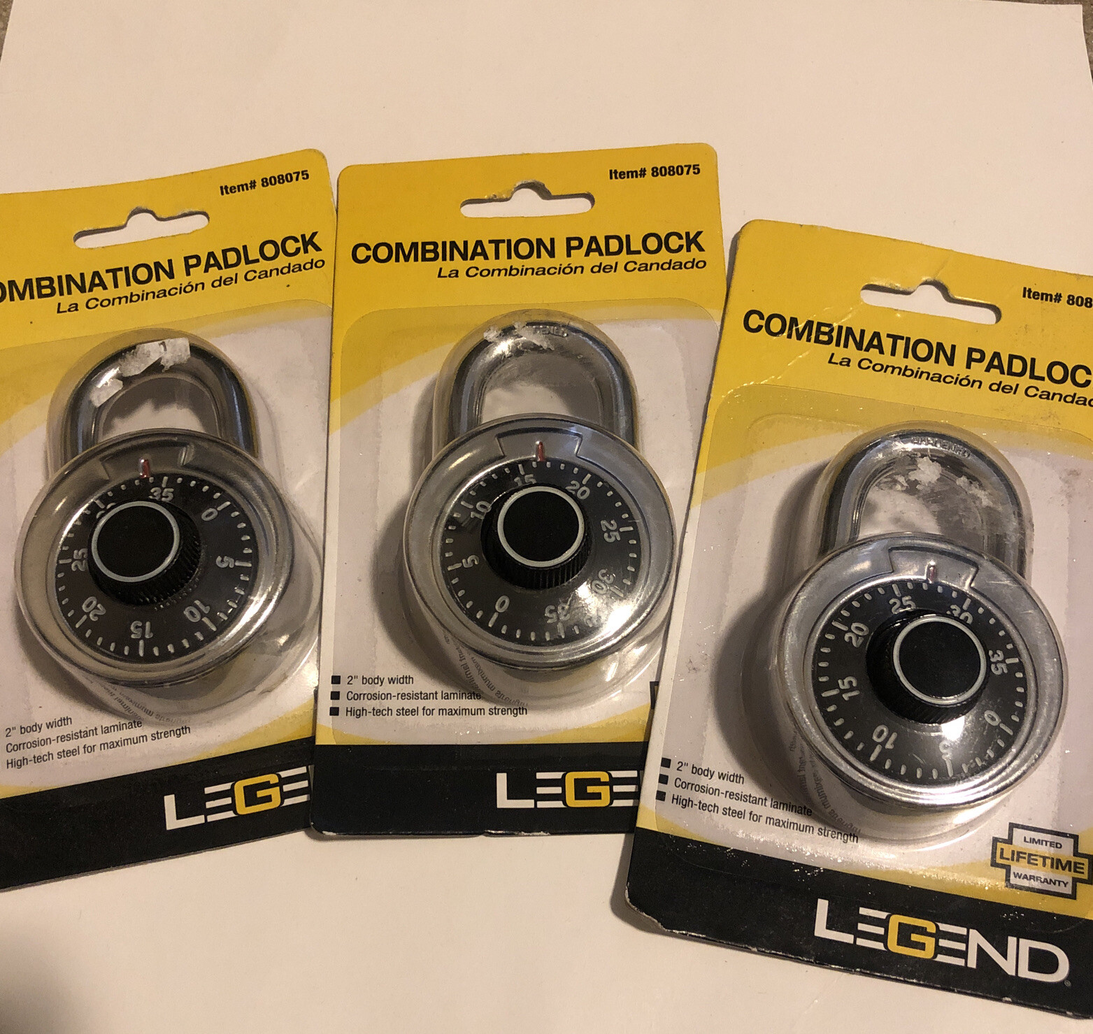 Legend Combination Padlock Heavy Duty Lot Of 3